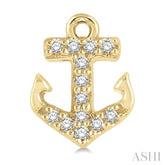 1/10 ctw Anchor Round Cut Diamond Petite Fashion Earring in 10K Yellow Gold